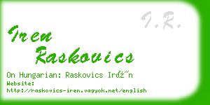 iren raskovics business card